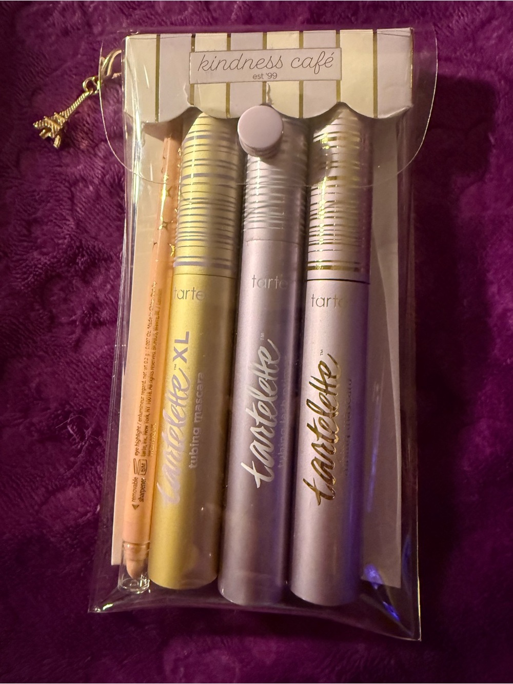 Tartelette Tubing Must-Haves Vault, 4 piece makeup mascara set with a pencilNEW
